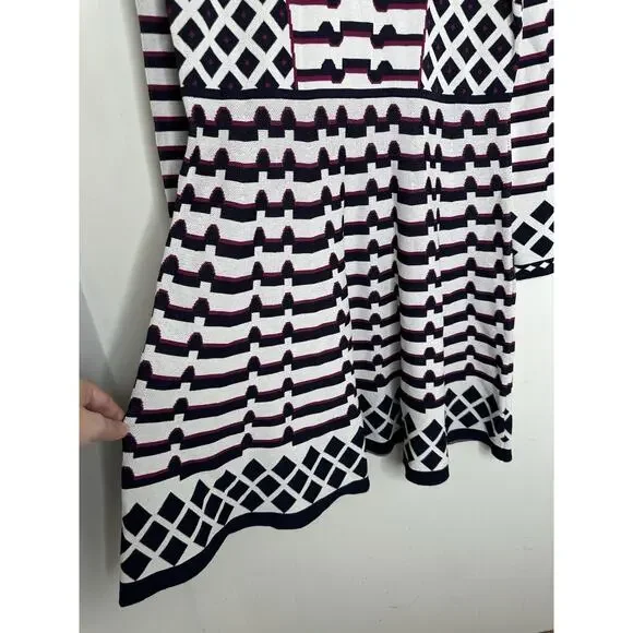 Eliza J Women’s Scoop Neck Fit & Flare Printed Sweater Dress Size XL - Picture 3 of 7